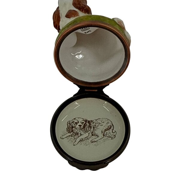 HALCYON DAYS PORCELAIN BONBONNIERE CAVALIER KING CHARLES‎ SPANIEL Trinket Box - Picture 8 of 12